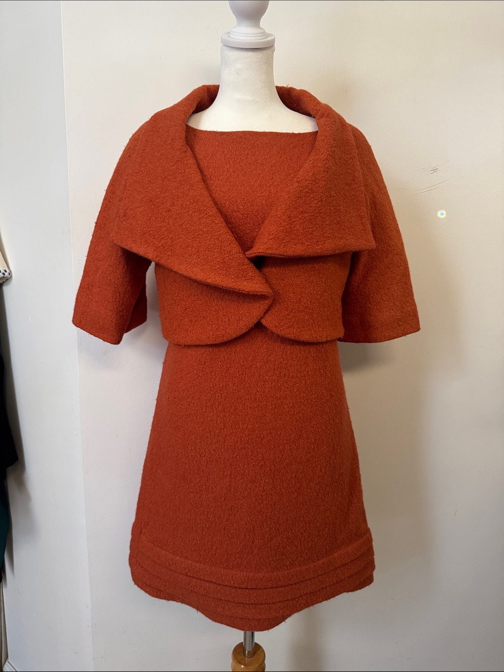 Alvin by Alvin Valley Wool Blend Crop Jacket,  open back mini dress burnt orange